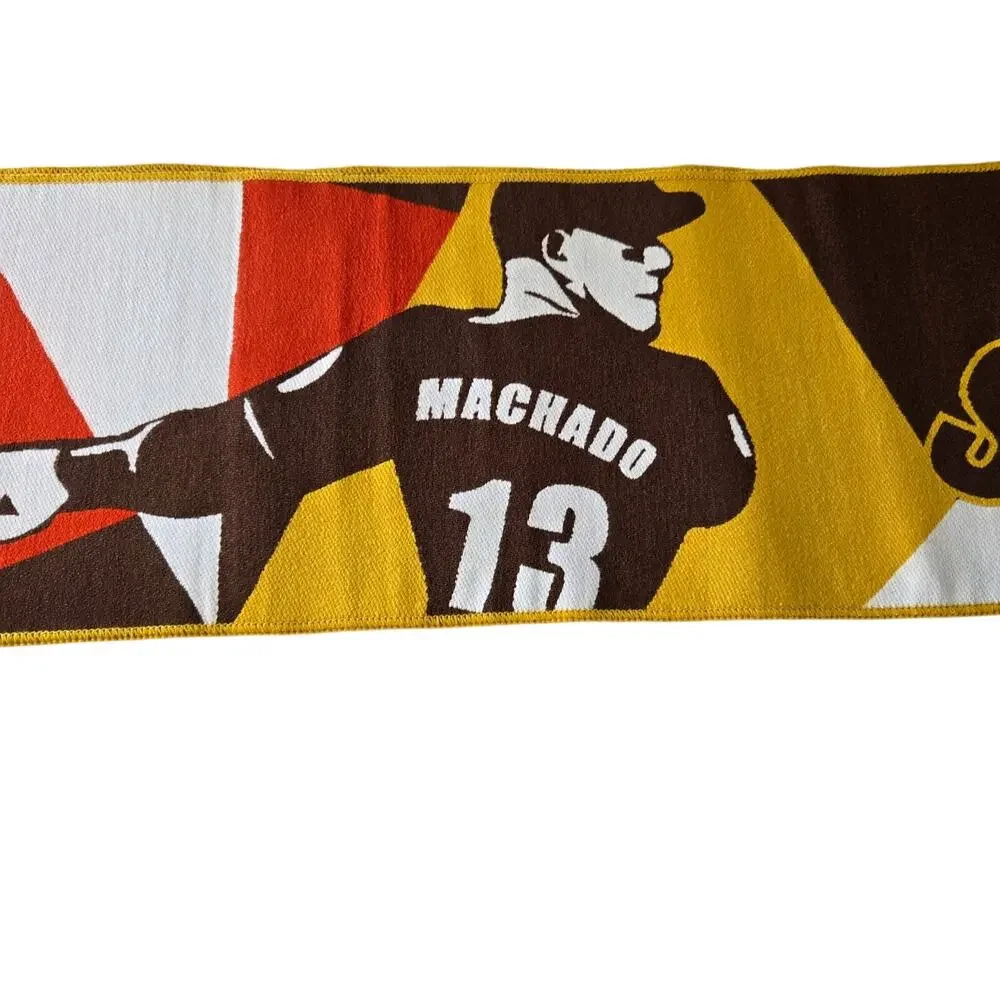 SD Padres Opening Commemorative Scarf Featuring Tatis Jr & Machado Brand New 55